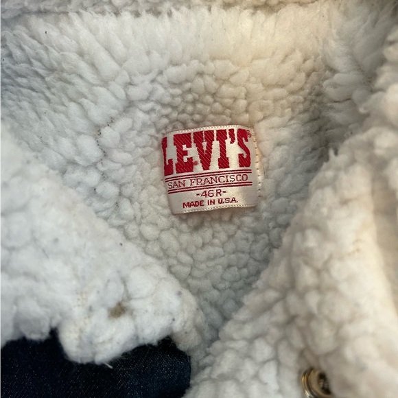 Vintage Levi’s Sherpa Lined Denim Jacket Made in USA 1982 Men’s Size 46r - Picture 3 of 8